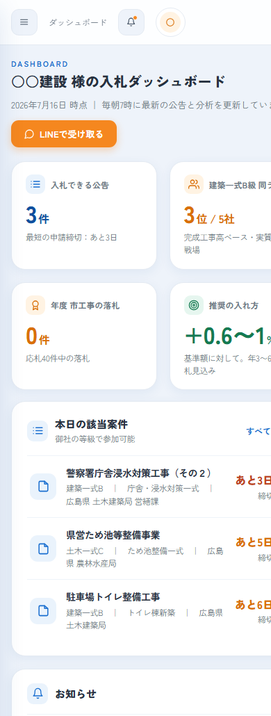 貴社専用ページの見本